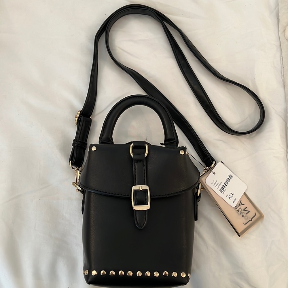 MELIE BIANCO Black Studded Handbag NWT